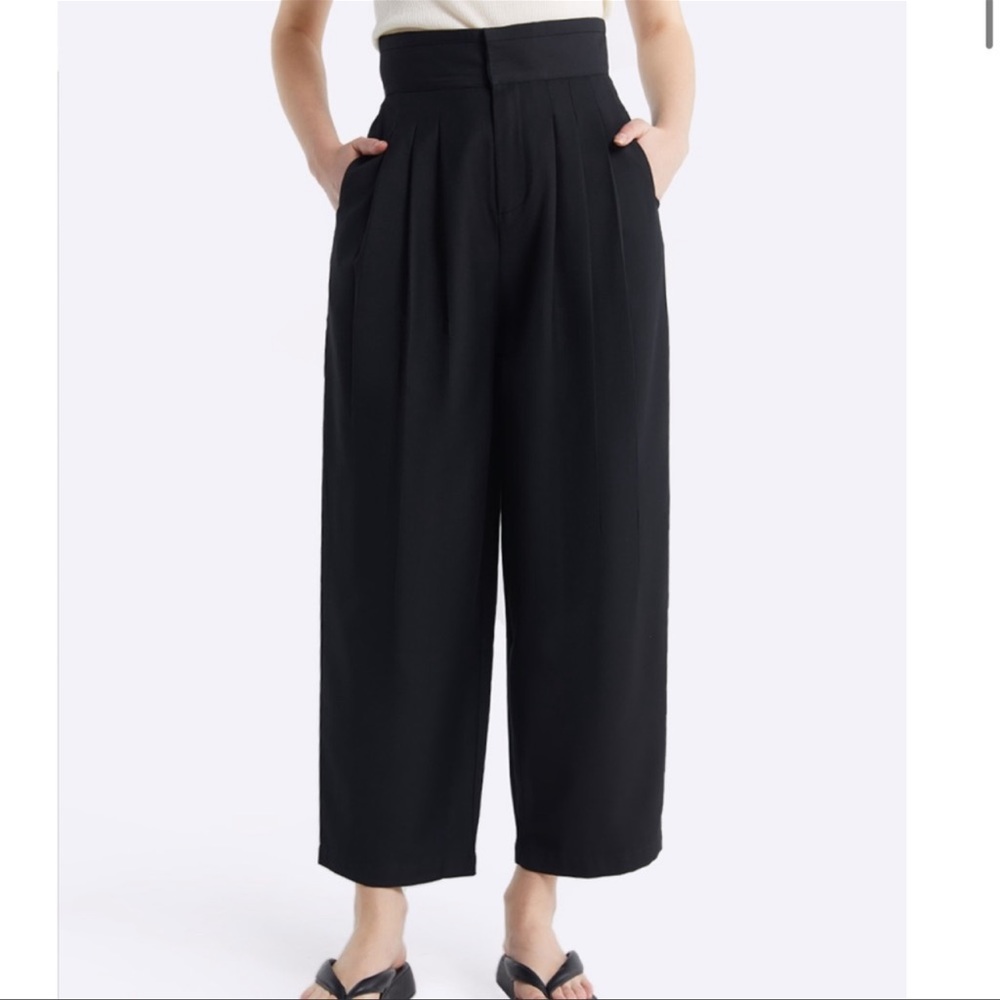 Lattlelier black high waisted pleated pants size xl - Picture 13 of 14